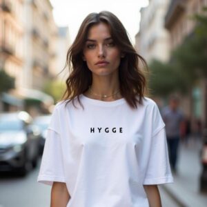Tricou oversized alb "Hygge"