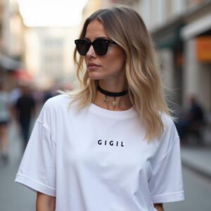 Tricou oversized alb "Gigil"