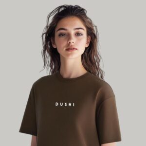 Tricou oversized coffee "Dushi"